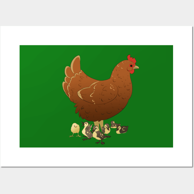 Chicken Family Wall Art by Khalico